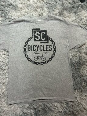 Gildan Gray Crewneck Tee with Black Graphic